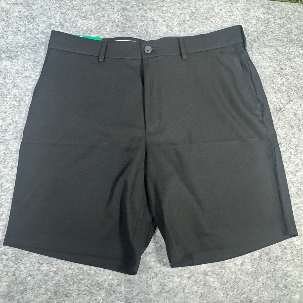 Haggar Performance Shorts Mens 38 Black Stretch Moisture Wicking 8.5 Inseam NEW